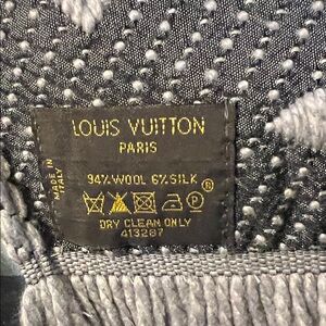 Louis Vuitton Black and Gray Wool Silk Blend